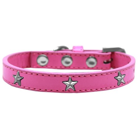 MIRAGE PET PRODUCTS Silver Star Widget Dog CollarBright Pink Size 16 631-17 BPK16